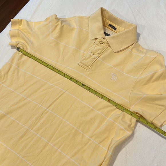 Abercrombie & Fitch Yellow and White Striped Muscle Polo - Picture 8 of 13